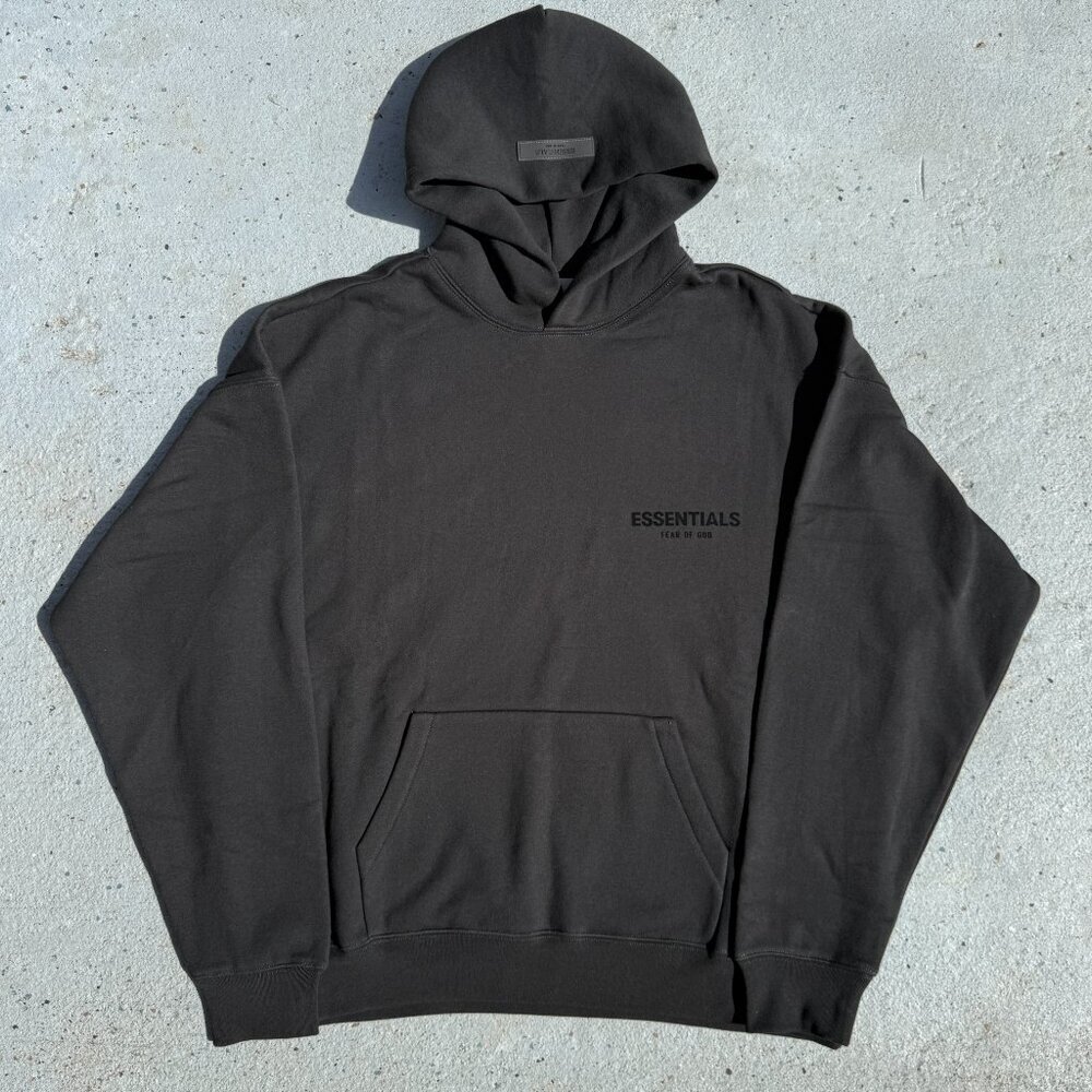 Fear of God Essentials Hoodie Black Stretch Limo Size XXS